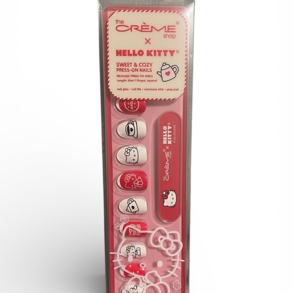 New - Hello Kitty Sweet & Cozy press-on nail set by The Crème Shop - Set of 24